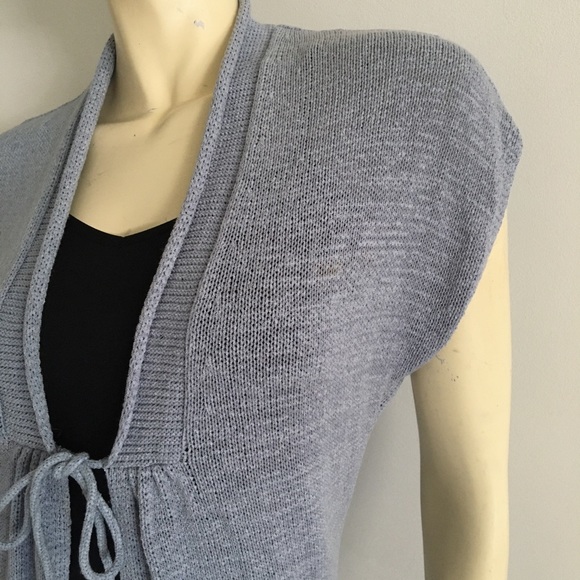 Blue Cap sleeve tie front cardigan size small - Picture 2 of 7